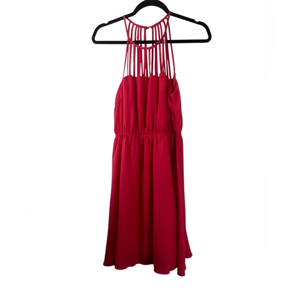 Elegant Pinkish Peach Halter Dress Size Small by Ya Los Angeles
